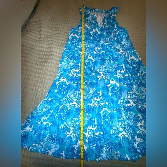 Lilly Pulitzer Lindy Dress Amalfi Blue Sunny State of Mind Size Small EUC - Picture 11 of 14